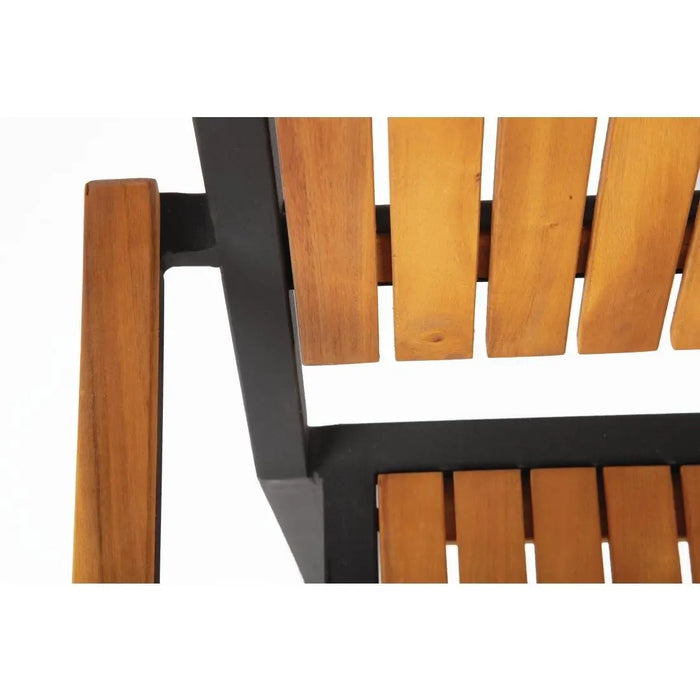 Bolero Steel & Acacia Wood Arm Chair 4 Pack  Cafe Chairs