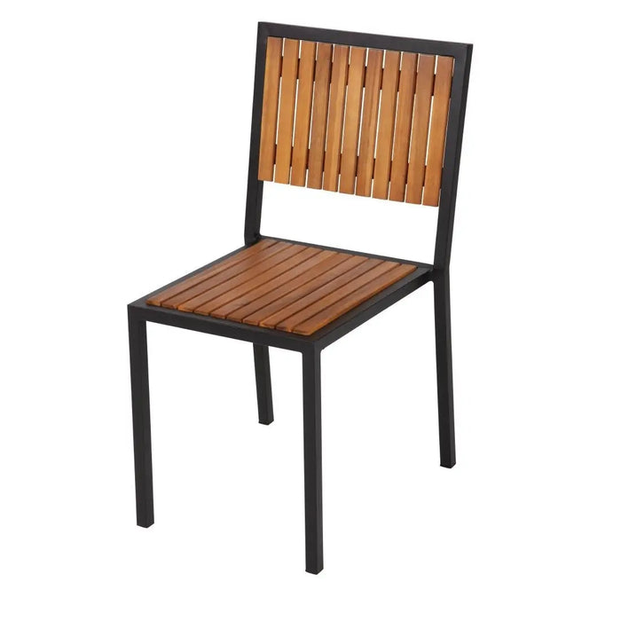 Bolero Steel & Acacia Wood Side Chair 4-Pack  Cafe Chairs