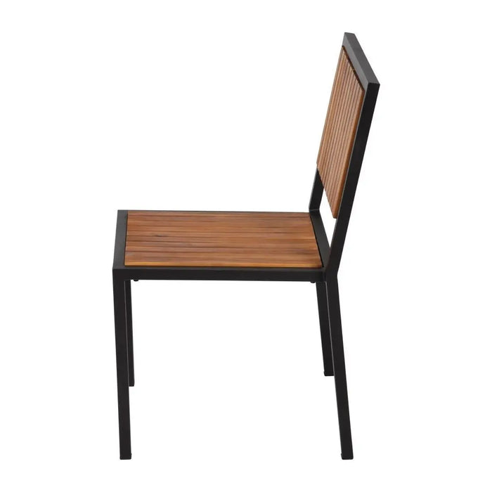 Bolero Steel & Acacia Wood Side Chair 4-Pack  Cafe Chairs