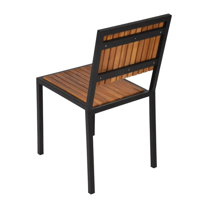 Bolero Steel & Acacia Wood Side Chair 4-Pack  Cafe Chairs