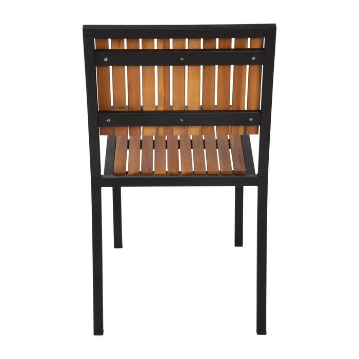 Bolero Steel & Acacia Wood Side Chair 4-Pack  Cafe Chairs
