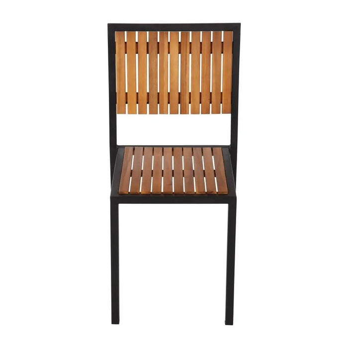 Bolero Steel & Acacia Wood Side Chair 4-Pack  Cafe Chairs