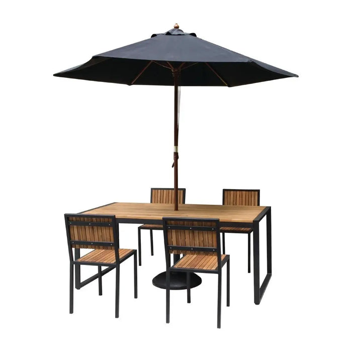 Bolero Steel & Acacia Wood Side Chair 4-Pack  Cafe Chairs