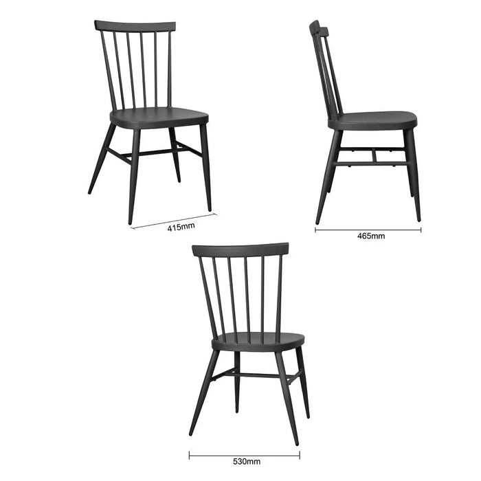 Bolero Windsor Aluminium Black Chairs 4 Pack  Cafe Chairs