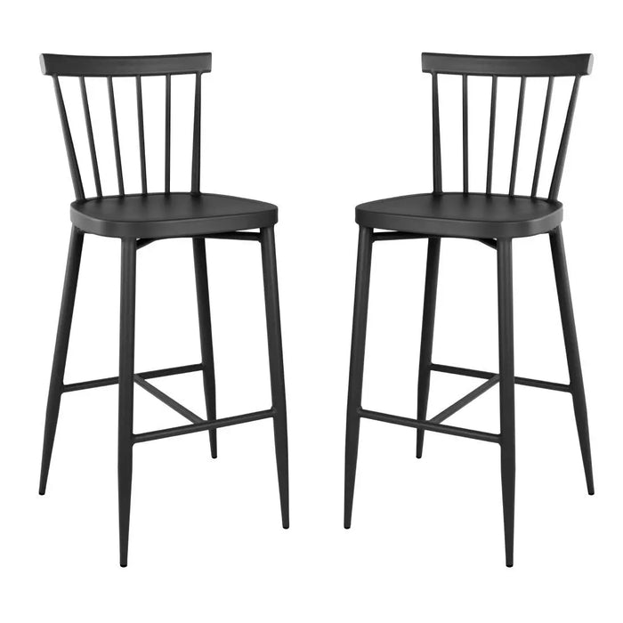 Bolero Windsor Aluminium Black High Stools 2 Pack  Bar Stools