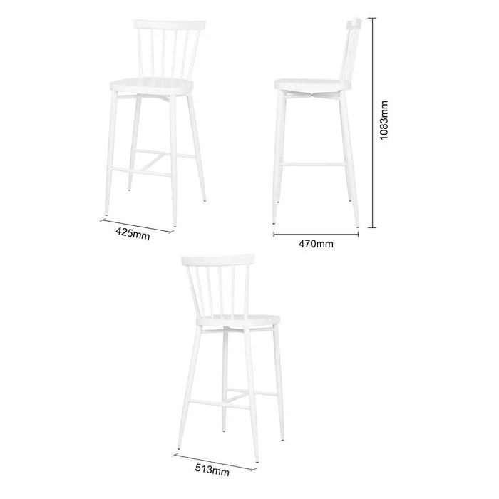 Bolero Windsor Aluminium White High Stools 2 Pack  Bar Stools