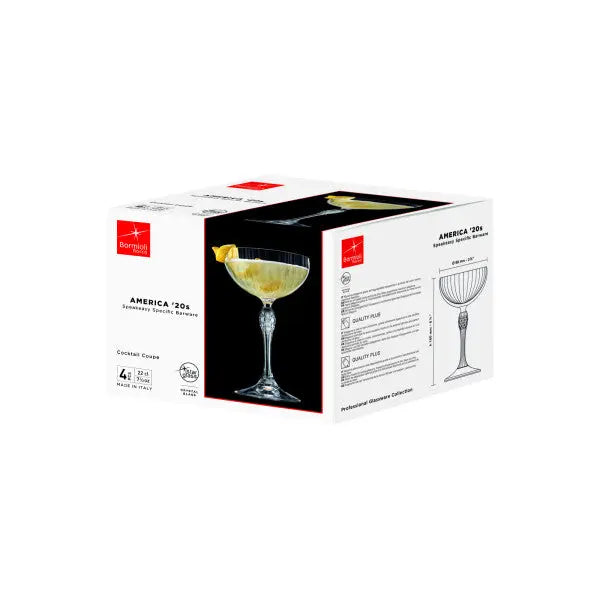 Bormioli Rocco America 20's Coupe 220ml - Set 4  Cocktail Glasses