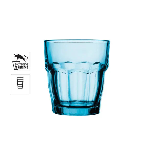 Bormioli Rocco Rock Bar DOF Tumbler Glass Blue 270ml