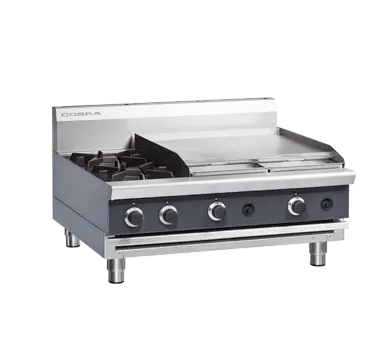 Cobra C9B-B 900mm Two Burner / Griddle Gas Cooktop - Bench Model  Combination Cooktops