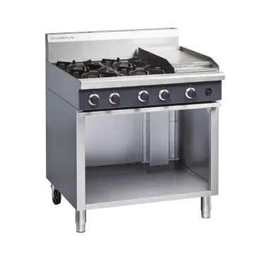Cobra C9C - 900mm Four Burner / Griddle Gas Cooktop on Open Cabinet  Combination Cooktops