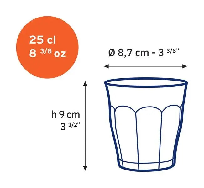 Duralex Picardie Tumbler  Amber  250ml - Set 6