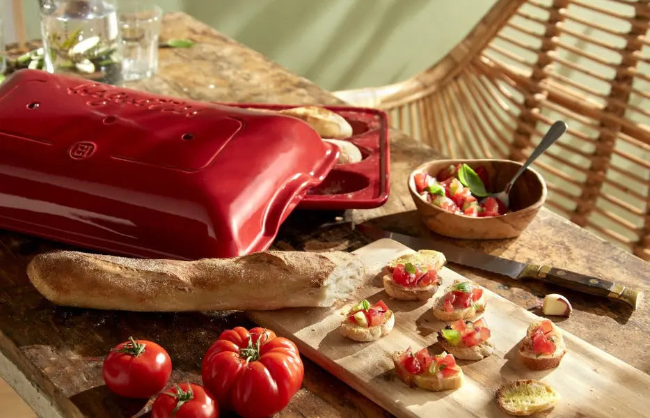 Emile Henry Baguette Bread Baker - Burgundy