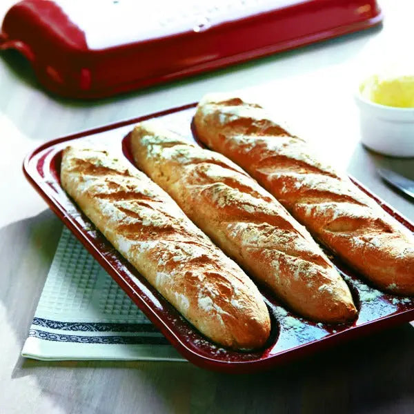 Emile Henry Baguette Bread Baker - Burgundy