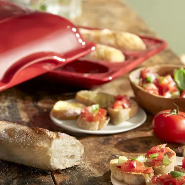 Emile Henry Baguette Bread Baker - Burgundy