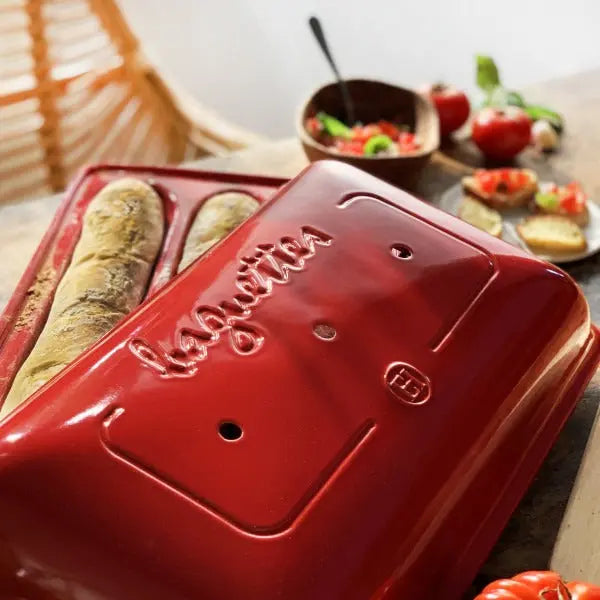 Emile Henry Baguette Bread Baker - Burgundy