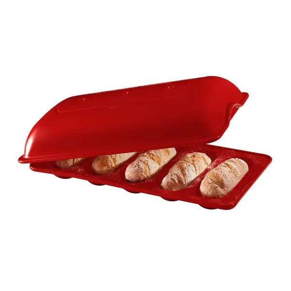 Emile Henry Mini-Baguettes Bread Baker - Burgundy