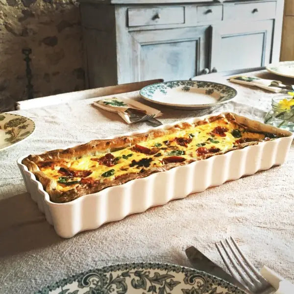 Emile Henry Slim Rectangular Tart Dish - Clay