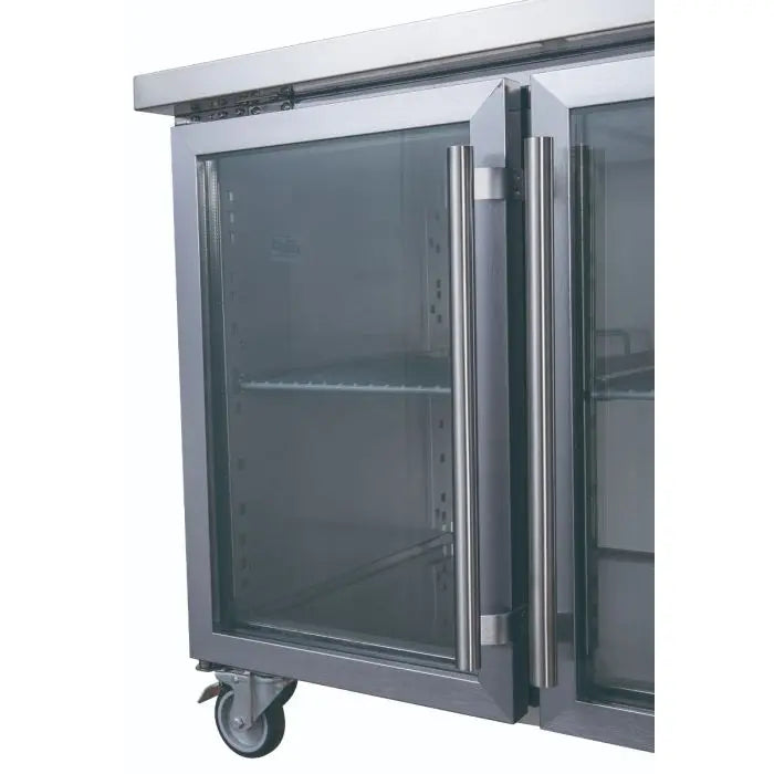 Four Glass Door Bench Fridge Fed-X XUB7C22G4V