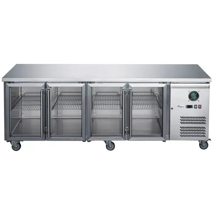 Four Glass Door Bench Fridge Fed-X XUB7C22G4V 