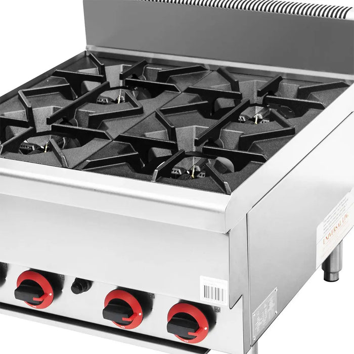 Gasmax JUS-TR 4 Burner Benchtop Gas Cooktop - JUS-TR-4B Natural Gas - view 3 - Simply Hospitality NZ
