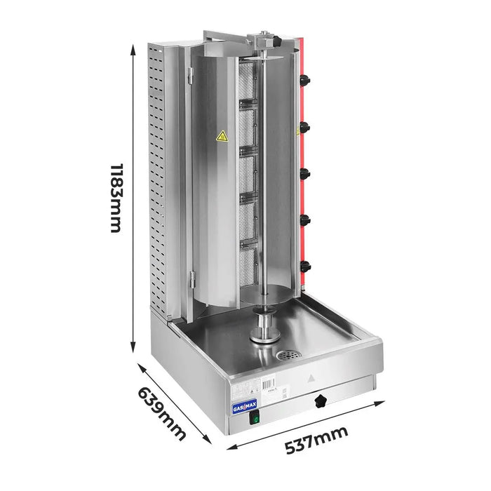 Gasmax KB-5 5 Burner Semi-Automatic Kebab Machine - KB-5 - view 2 - Simply Hospitality NZ