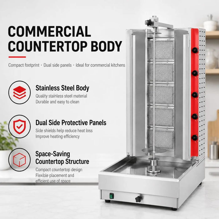 Gasmax KB-5 5 Burner Semi-Automatic Kebab Machine - KB-5 - view 8 - Simply Hospitality NZ
