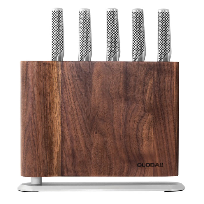 Global UKU 6 Piece Knife Block Set Walnut  Knife Sets