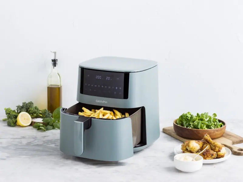 GreenPan Bistro XXL Coloured Air fryer Smokey Sky Blue 7.2L - PFAS Free  Air fryers