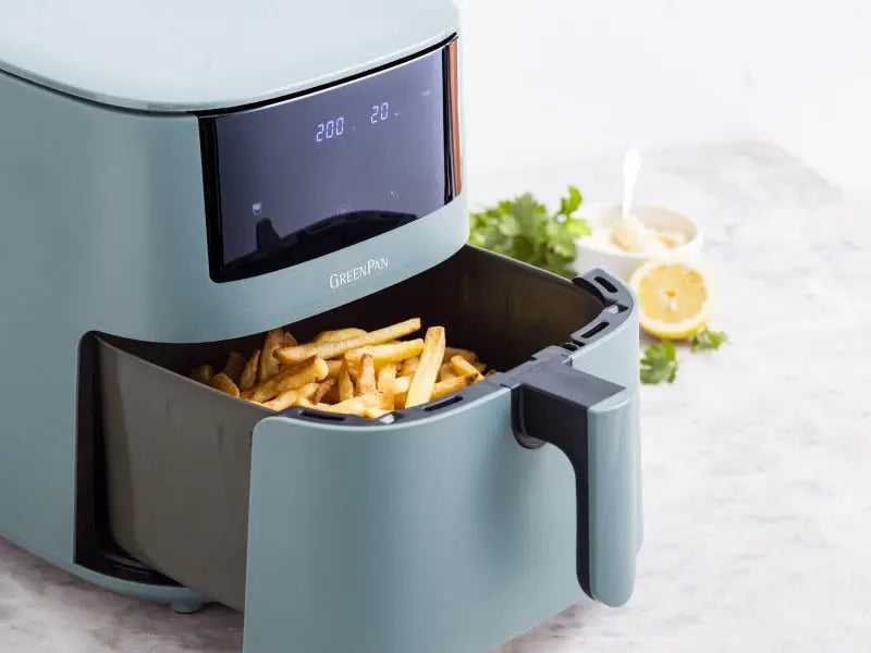 GreenPan Bistro XXL Coloured Air fryer Smokey Sky Blue 7.2L - PFAS Free  Air fryers