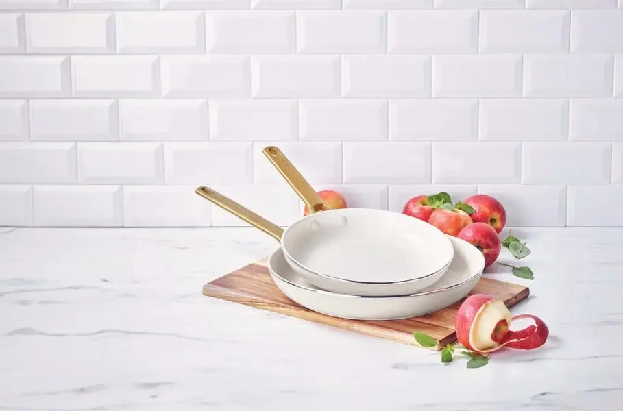 GreenPan Padova 2 Piece PFAS Free Frypan 26/30cm Cream  Frypans