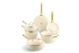 GreenPan Padova 6 (10) Piece PFAS Free Cookset Cream White  Sets