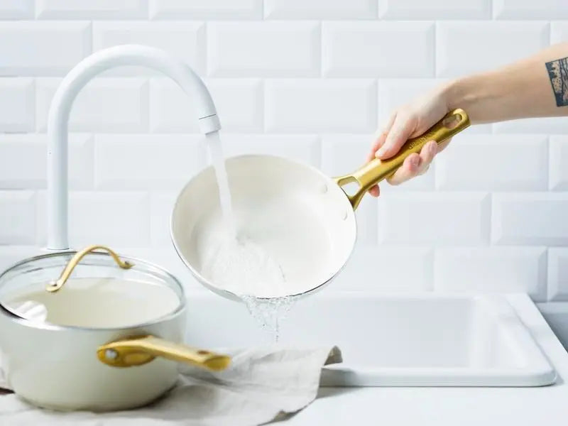 GreenPan Padova 6 (10) Piece PFAS Free Cookset Cream White  Sets