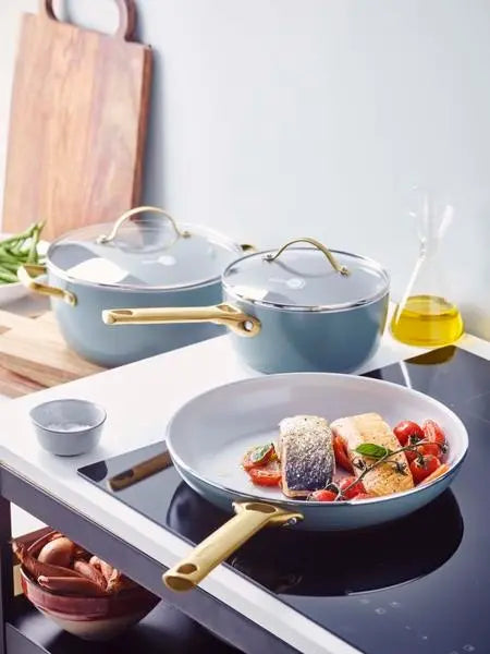 GreenPan Padova 6 (10) Piece PFAS Free Cookset Smokey Blue  Sets
