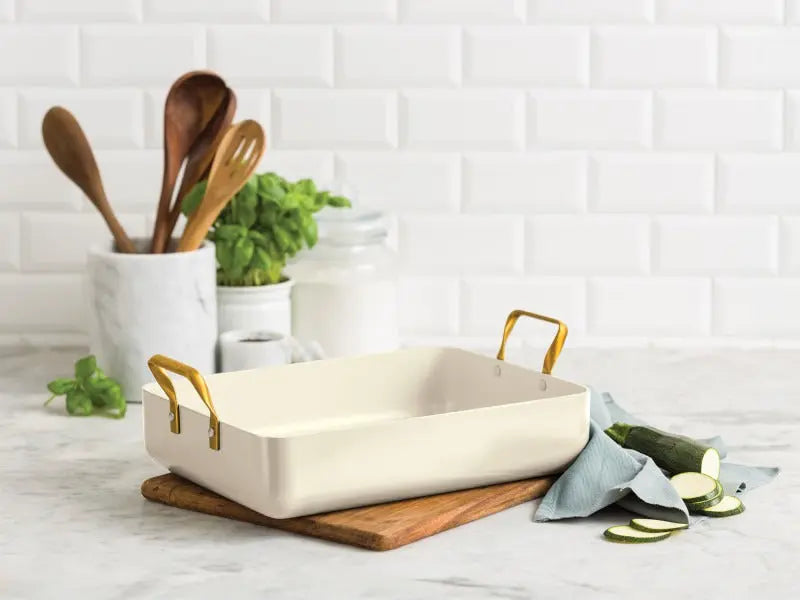 GreenPan Padova Cream PFAS Free Roasting Pan  Cookware