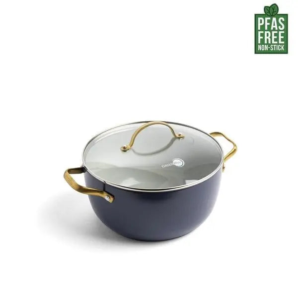 GreenPan Padova Navy Blue PFAS Free Covered Casserole 24cm/4.7L  Cookware