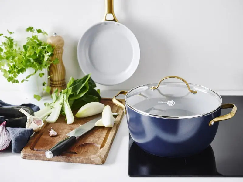 GreenPan Padova Navy Blue PFAS Free Covered Casserole 24cm/4.7L  Cookware