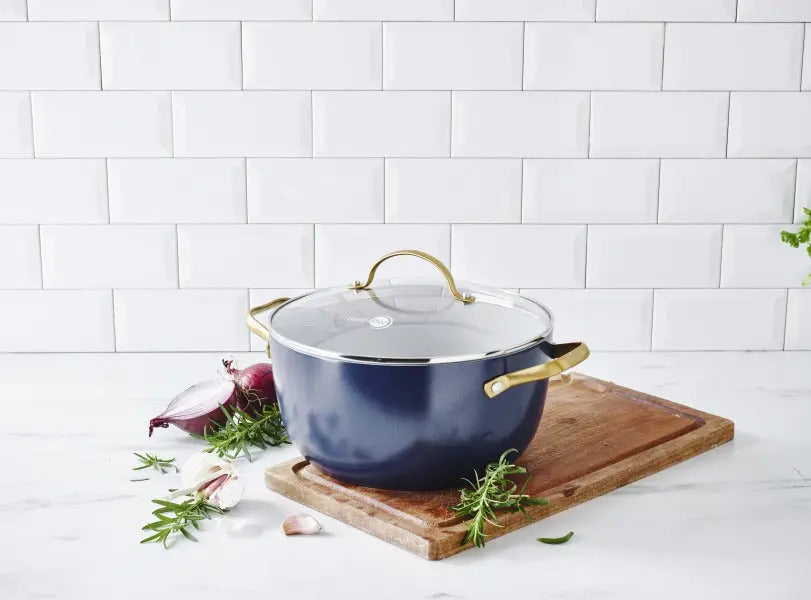 GreenPan Padova Navy Blue PFAS Free Covered Casserole 24cm/4.7L  Cookware