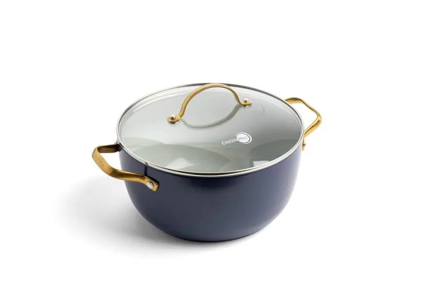 GreenPan Padova Navy Blue PFAS Free Covered Casserole 24cm/4.7L  Cookware
