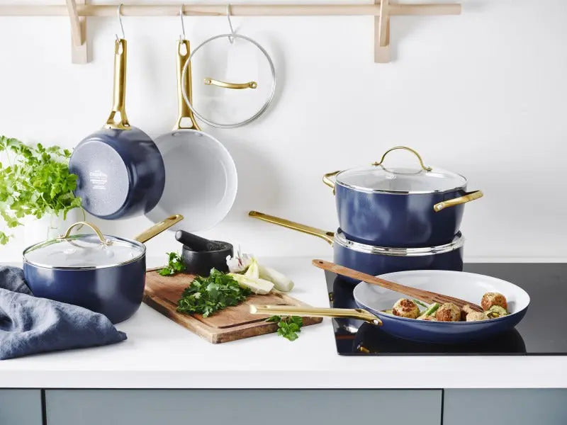 GreenPan Padova Navy Blue PFAS Free Covered Saucepan 18cm/2L  Saucepans