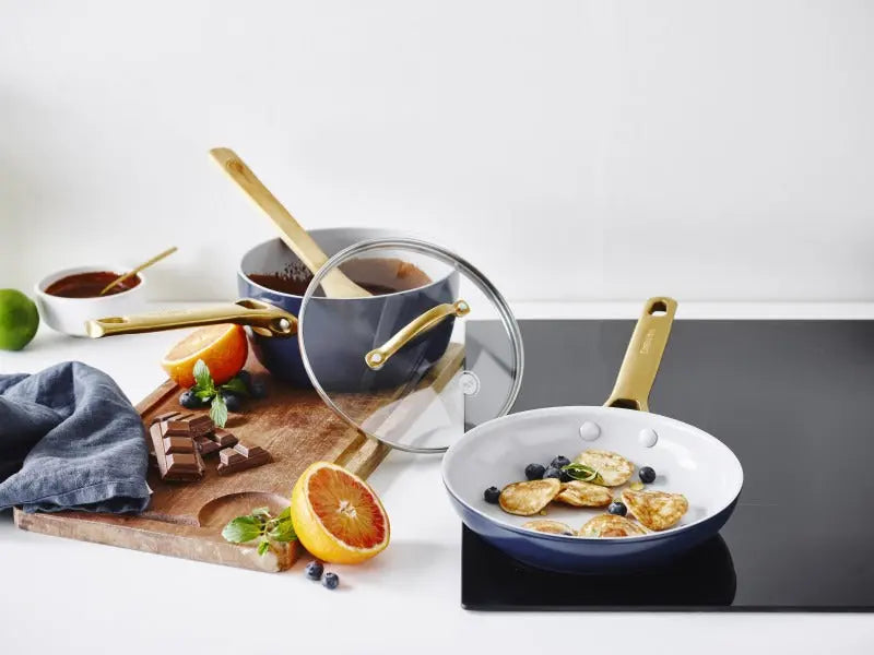GreenPan Padova Navy Blue PFAS Free Covered Saucepan 18cm/2L  Saucepans