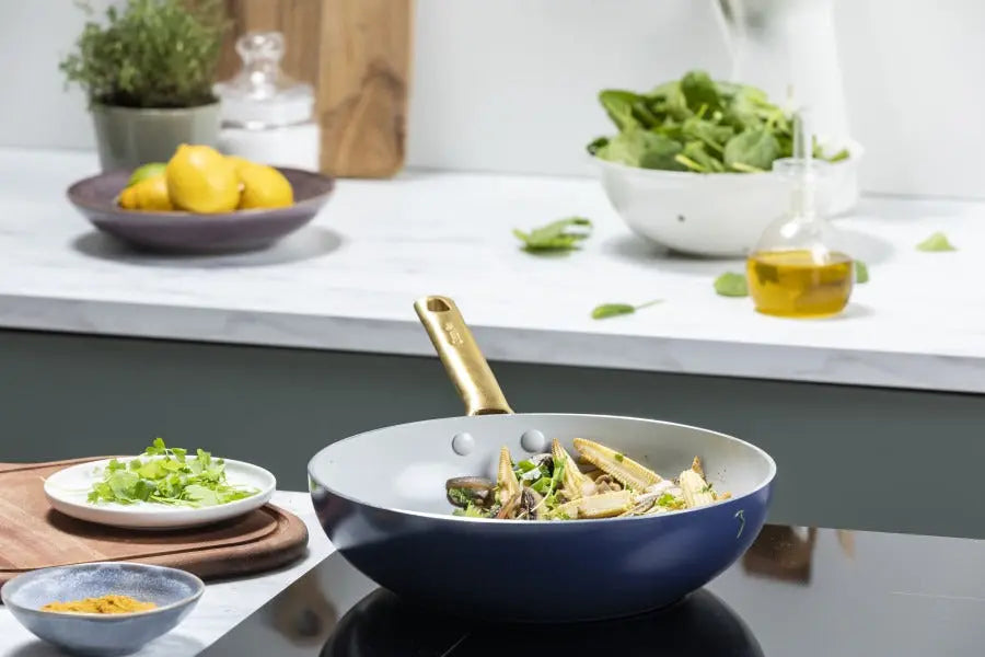 GreenPan Padova Navy Blue PFAS Free Open wok 28cm/ 3.7L  Woks