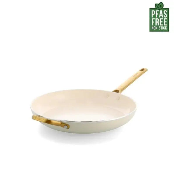 GreenPan Padova PFAS Free Frypan 32cm with Helper Handle Cream  Frypans