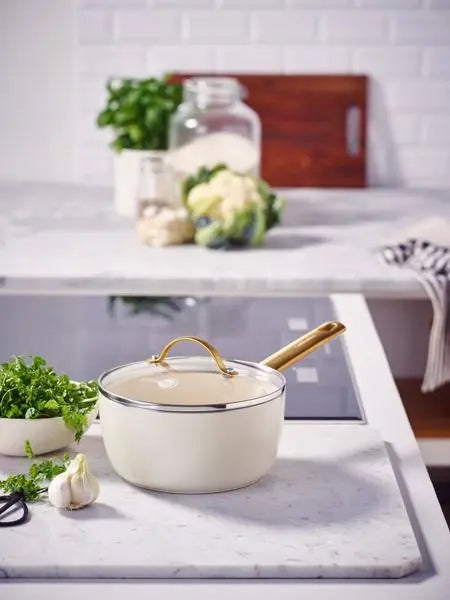 GreenPan Padova PFAS Free Saucepan 18cm/2.01L Cream  Saucepans