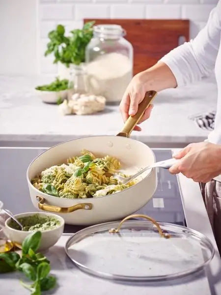 GreenPan Padova PFAS Free Saute Pan 28cm/3.6L Cream  Cookware