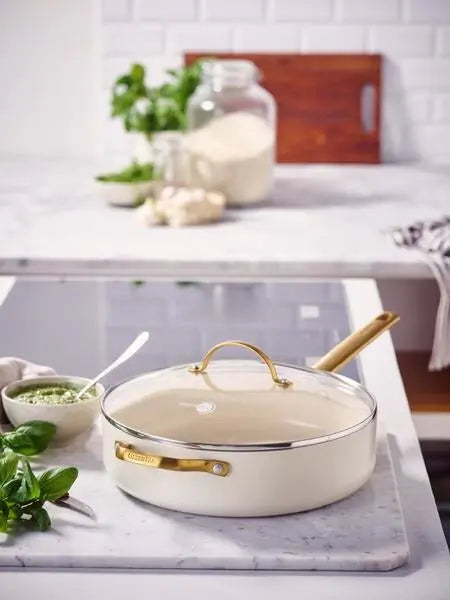 GreenPan Padova PFAS Free Saute Pan 28cm/3.6L Cream  Cookware