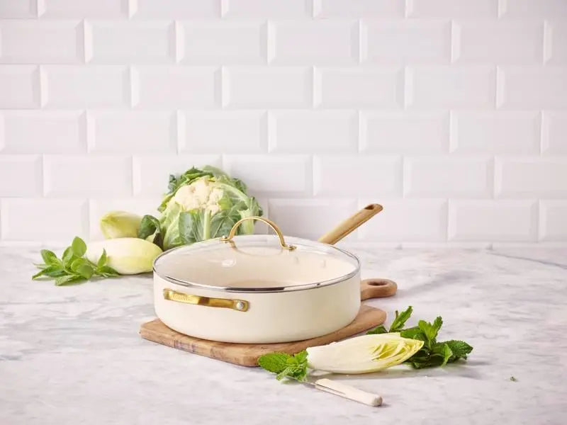 GreenPan Padova PFAS Free Saute Pan 28cm/3.6L Cream  Cookware