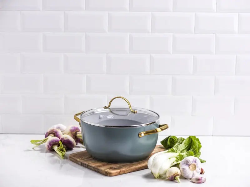 GreenPan Padova Smokey Blue PFAS Free Covered Casserole 24cm/4.7L  Cookware