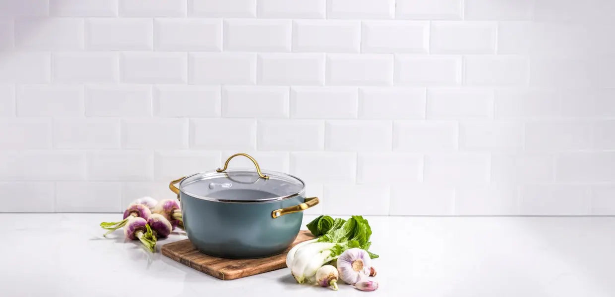 GreenPan Padova Smokey Blue PFAS Free Covered Casserole 24cm/4.7L  Cookware