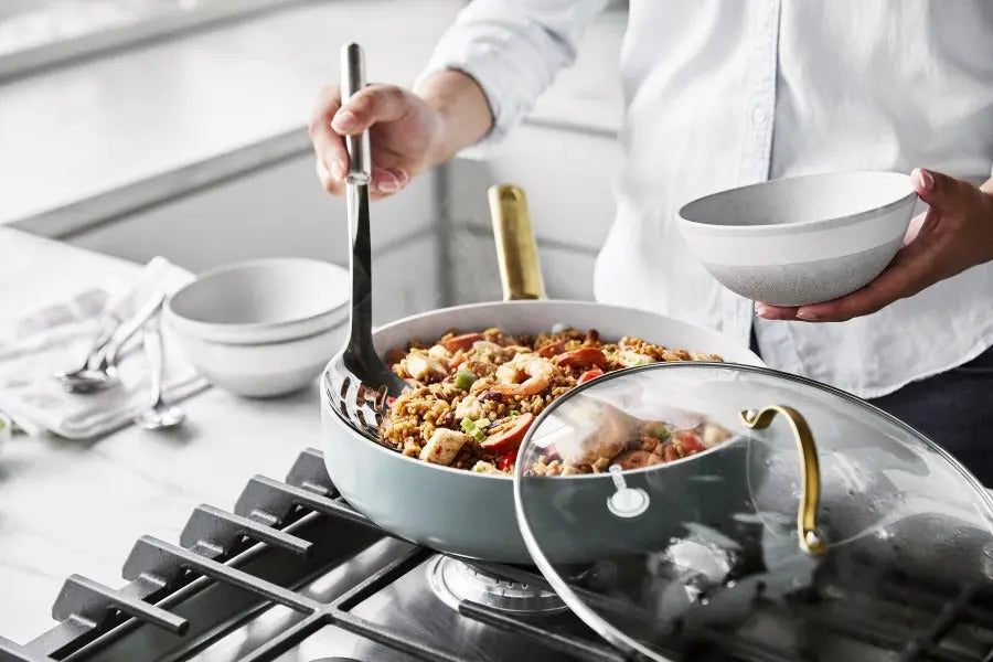 GreenPan Padova Smokey Blue PFAS Free Covered Sauté Pan 28cm/3.6L  Cookware