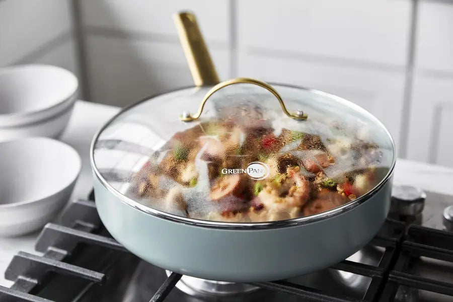 GreenPan Padova Smokey Blue PFAS Free Covered Sauté Pan 28cm/3.6L  Cookware